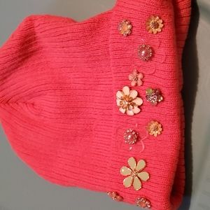 Beanie hat with flowers. Brand new with tags